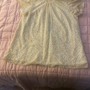 Green Ruffled Blouse with Peter Pan Collar